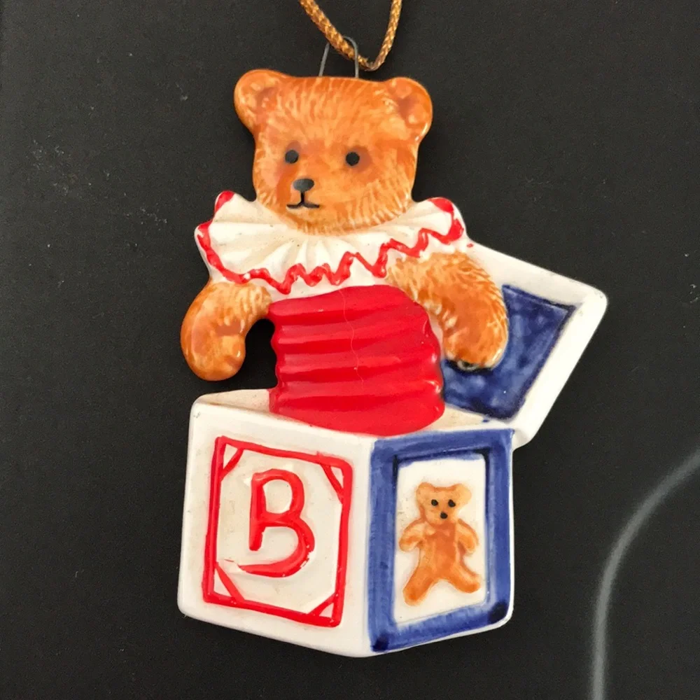 Vintage SCHMID Teddy Bear Ornament
